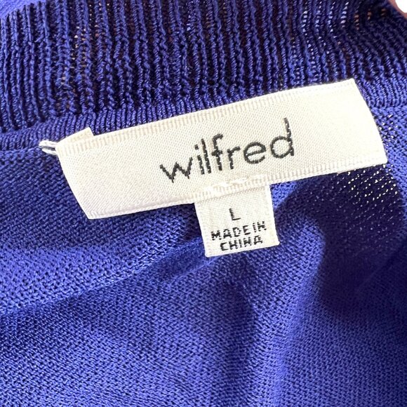 Wilfred Blue Knit Short Sleeve Side Slit Top Size Large - Picture 8 of 10